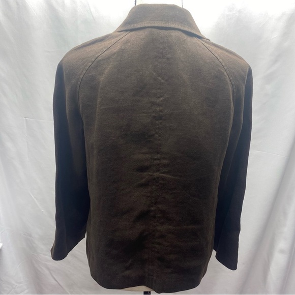 Talbots Pure Irish Linen Dark Brown Open Jacket Women’s MP LIGHTWEIGHT LUXURY - Picture 2 of 12